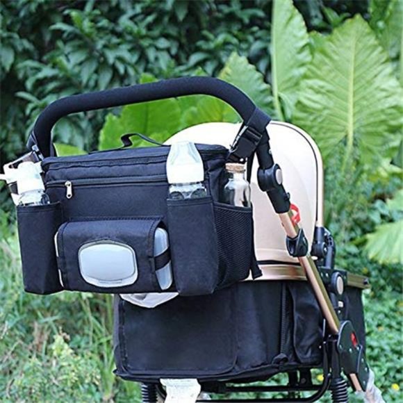 Universal Stroller Organizer, Baby Accessories Large Caddy, with Tissues - Picture 4 of 6